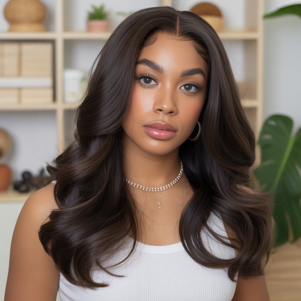 The Arliah Light Yaki Straight Glueless HD Lace Frontal Wig